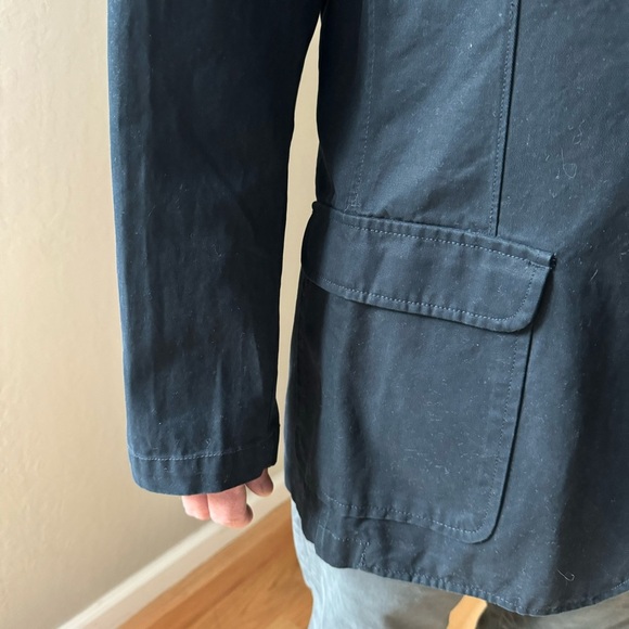 NWT STAFFORD PREP 2 Button Blazer 100% Cotton Navy Blue White Striped Lining - Picture 5 of 16